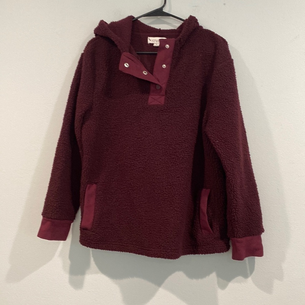 Koolaburra by UGG Red Oversized Sherpa Pullover with Pockets - Size Small